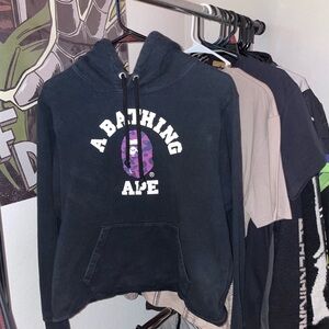 A Bathing Ape Black Hoodie (Cropped)